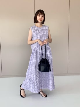 「EMMEL REFINES（エメルリファインズ）のアイテム」を使った、笹原(sasahara)さん（レディース・153cm）の夏コーディネート