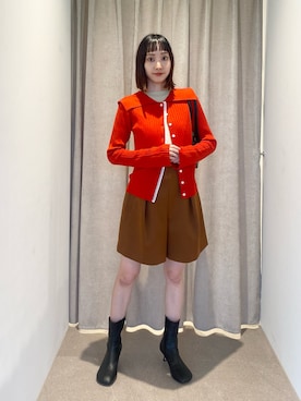 「アイテム（スラックス）」を使った、笹原(sasahara)さん（レディース・153cm）の夏コーディネート