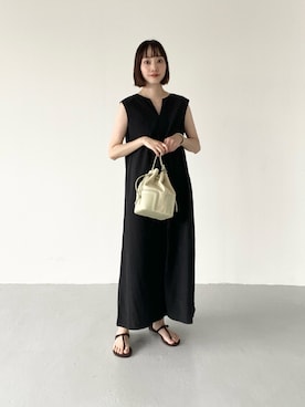 「EMMEL REFINES（エメルリファインズ）のアイテム」を使った、笹原(sasahara)さん（レディース・153cm）の夏コーディネート