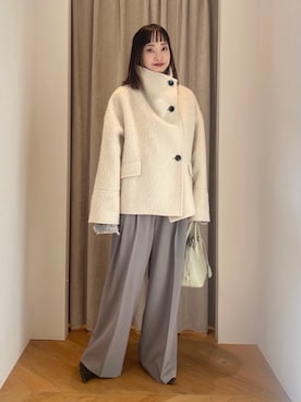 「ファーコート」｜「アイテム（ジャケット/アウター）」を使った、笹原(sasahara)さん（レディース・153cm）の冬コーディネート