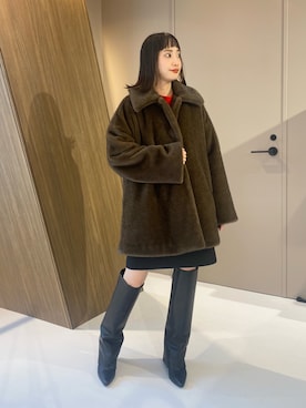 「アイテム（ステンカラーコート）」を使った、笹原(sasahara)さん（レディース・153cm）の秋コーディネート