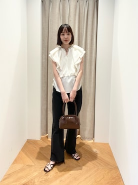 「EMMEL REFINES（エメルリファインズ）のアイテム」を使った、笹原(sasahara)さん（レディース・153cm）の夏コーディネート