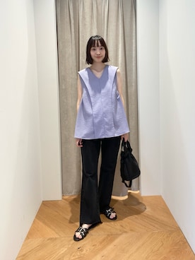「EMMEL REFINES（エメルリファインズ）のアイテム」を使った、笹原(sasahara)さん（レディース・153cm）の夏コーディネート