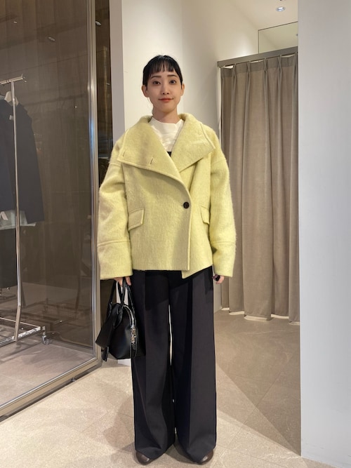 EMMEL REFINES＞EM スタンド シャギー ショートコート（ピーコート