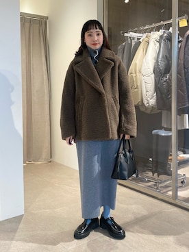 「アイテム（タイツ/ストッキング、ブルー系）」を使った、笹原(sasahara)さん（レディース・153cm）の秋コーディネート