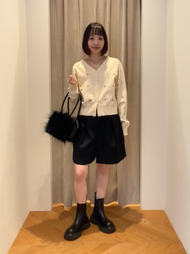 「EMMEL REFINES（エメルリファインズ）のアイテム」を使った、笹原(sasahara)さん（レディース・153cm）の夏コーディネート