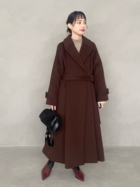 「アイテム（チェスターコート）」を使った、笹原(sasahara)さん（レディース・153cm）の秋コーディネート