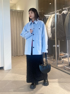 「アイテム（ステンカラーコート）」を使った、笹原(sasahara)さん（レディース・153cm）の秋コーディネート