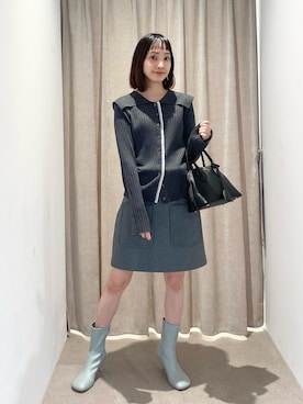 「アイテム（パンプス、ブルー系）」を使った、笹原(sasahara)さん（レディース・153cm）の秋コーディネート