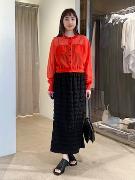 「EMMEL REFINES（エメルリファインズ）のアイテム（トップス）」を使った、笹原(sasahara)さん（レディース・153cm）の春コーディネート