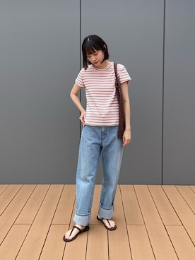 「EMMEL REFINES（エメルリファインズ）のアイテム」を使った、笹原(sasahara)さん（レディース・153cm）の夏コーディネート