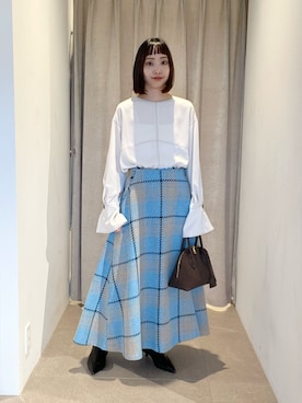 「アイテム（ボストンバッグ）」を使った、笹原(sasahara)さん（レディース・153cm）の夏コーディネート
