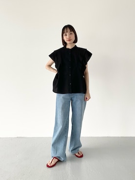 「EMMEL REFINES（エメルリファインズ）のアイテム」を使った、笹原(sasahara)さん（レディース・153cm）の夏コーディネート