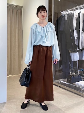 「EMMEL REFINES（エメルリファインズ）のアイテム」を使った、笹原(sasahara)さん（レディース・153cm）の冬コーディネート