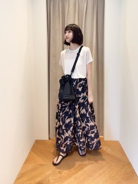 「EMMEL REFINES（エメルリファインズ）のアイテム」を使った、笹原(sasahara)さん（レディース・153cm）の夏コーディネート