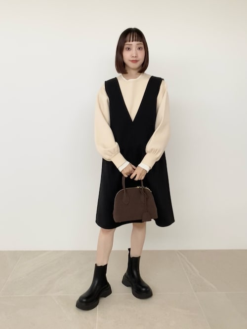 ＜EMMEL REFINES＞EM Aライン ミニワンピース EMMEL REFINES（エメルリファインズ）の「＜EMMEL REFINES＞EM A