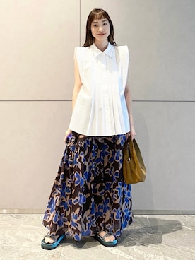 「EMMEL REFINES（エメルリファインズ）のアイテム（トップス）」を使った、笹原(sasahara)さん（レディース・153cm）の春コーディネート