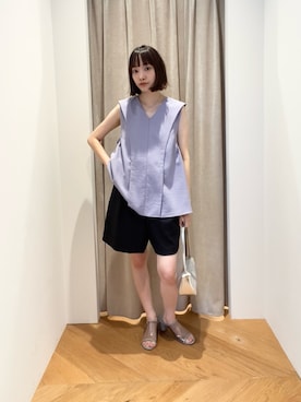 「EMMEL REFINES（エメルリファインズ）のアイテム」を使った、笹原(sasahara)さん（レディース・153cm）の夏コーディネート