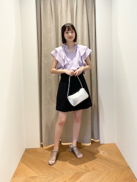 「EMMEL REFINES（エメルリファインズ）のアイテム」を使った、笹原(sasahara)さん（レディース・153cm）の夏コーディネート