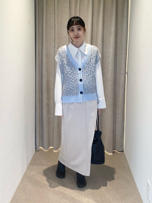 クルーレ　サイズ3 フェイクスウェードIラインスカート　アイボリー crewre online shop / フェイクスウェードIラインスカート