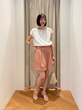 「EMMEL REFINES（エメルリファインズ）のアイテム」を使った、笹原(sasahara)さん（レディース・153cm）の夏コーディネート