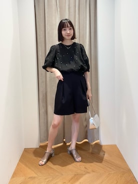 「EMMEL REFINES（エメルリファインズ）のアイテム」を使った、笹原(sasahara)さん（レディース・153cm）の夏コーディネート
