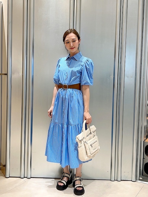 【DOLCE&GABBANA】シルクツイル ミディ シャツワンピース シルク&コットン ポプリン ミドル丈 シャツワンピース (Dior