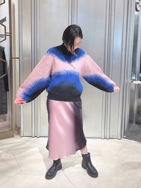「Desigual（デシグアル）のアイテム（ブーツ）」を使った、Desigual博多STAFFさん（レディース・162cm）の秋コーディネート