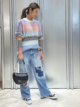 「Desigual（デシグアル）のアイテム（パンツ）」を使った、Desigual博多STAFFさん（骨格ウェーブ・レディース・160cm）の秋コーディネート