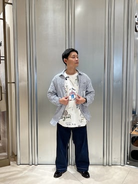 「Desigual（デシグアル）のアイテム（Tシャツ/カットソー）」を使った、Desigual博多STAFFさん（メンズ・160cm）の春コーディネート
