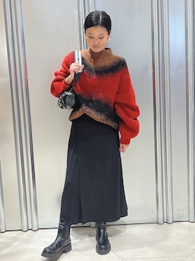 「Desigual（デシグアル）のアイテム（ブーツ）」を使った、Desigual博多STAFFさん（レディース・160cm）の秋コーディネート
