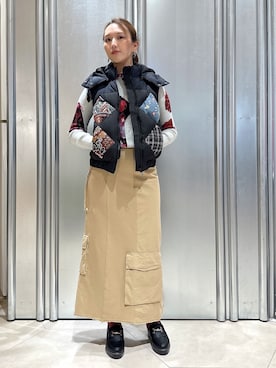 「Desigual（デシグアル）のアイテム（ダウンジャケット/コート）」を使った、Desigual博多STAFFさん（レディース・164cm）の秋コーディネート
