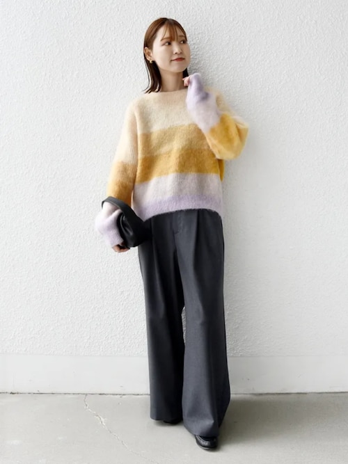 セール】【WEB限定】〈手洗い可能〉モヘヤ混 グラデーション ニット