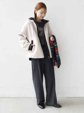 「アイテム（ブルゾン）」を使った、NAGASHIMAさん（レディース・164cm）の秋コーディネート