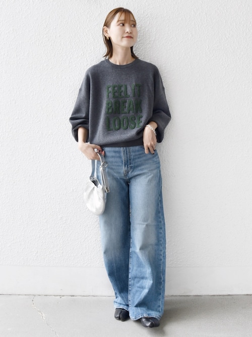 WEB限定】〈手洗い可能〉サガラ 刺繍 ロゴ ニット プルオーバー