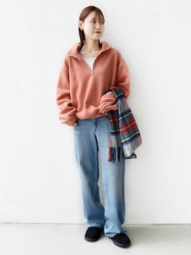 「アイテム（タンクトップ）」を使った、NAGASHIMAさん（レディース・164cm）の冬コーディネート