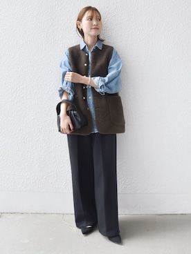 「アイテム（その他アウター）」を使った、NAGASHIMAさん（レディース・164cm）の秋コーディネート