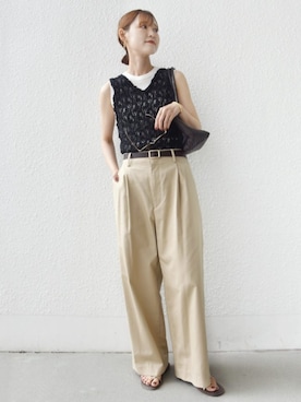 「SHIPS（シップス）のアイテム（チノパンツ）」を使った、NAGASHIMAさん（レディース・164cm）の夏コーディネート