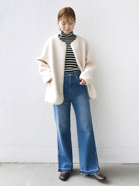 「SHIPS for women」｜「アイテム（ブルゾン）」を使った、NAGASHIMAさん（レディース・164cm）の秋コーディネート