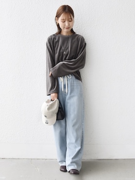 「SHIPS（シップス）のアイテム（Tシャツ/カットソー）」を使った、NAGASHIMAさん（レディース・164cm）の秋コーディネート