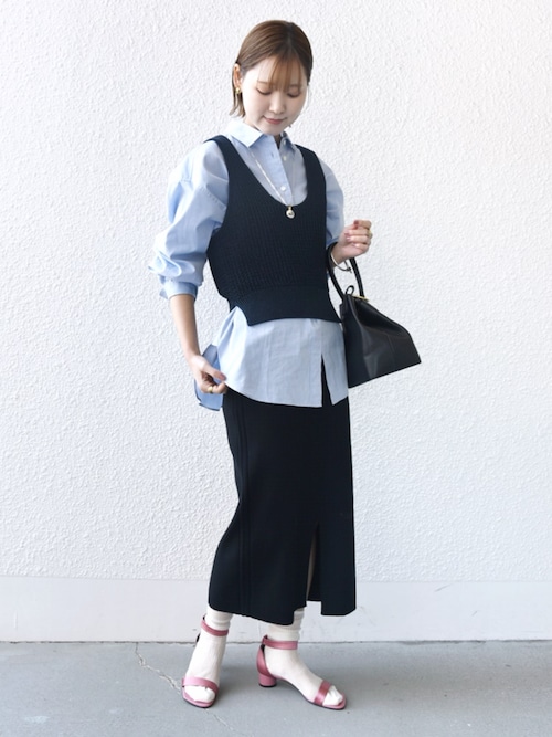 agne's b. FEMME ノースリーブ プルオーバー（ネイビー） LM67 PULLOVER ノースリーブ プルオーバー