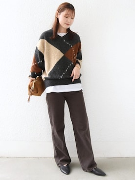 「upperhights（アッパーハイツ）のアイテム」を使った、NAGASHIMAさん（レディース・164cm）の秋コーディネート