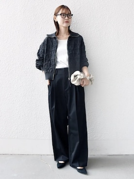 「アイテム（タンクトップ）」を使った、NAGASHIMAさん（レディース・164cm）の冬コーディネート