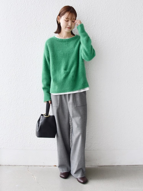 ワイド クルーネック コットン ロング スリーブ TEE（Tシャツ