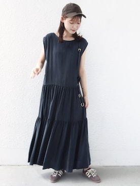 「SHIPS（シップス）のアイテム（ワンピース/ドレス）」を使った、NAGASHIMAさん（レディース・164cm）の夏コーディネート