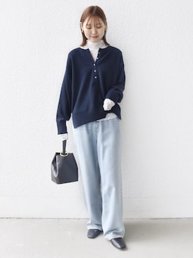 「SHIPS（シップス）のアイテム（Tシャツ/カットソー）」を使った、NAGASHIMAさん（レディース・164cm）の秋コーディネート