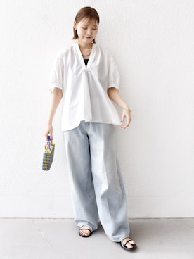 「雨」｜NAGASHIMAさん（レディース・164cm）の夏コーディネート
