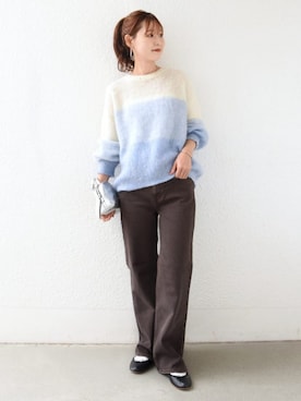 「upperhights（アッパーハイツ）のアイテム（パンツ）」を使った、NAGASHIMAさん（レディース・164cm）の秋コーディネート