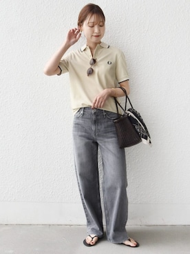「SHIPS（シップス）のupper hights:THE NIECE MID-RIS（その他パンツ、グレー系）」を使った、NAGASHIMAさん（レディース・164cm）の春コーディネート