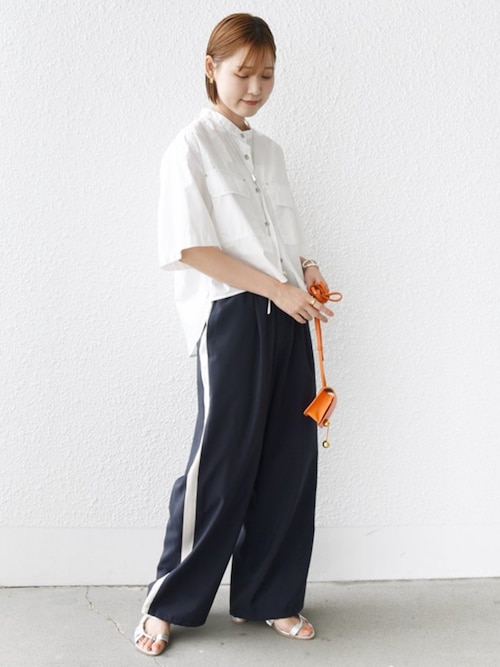 新品・42,900円☆MORABITO SPELL/パンツ ◎手洗い可 セール】【WEB限定】〈手洗い可能〉サイド ライン パラシュート